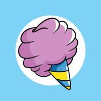 Strawberry cotton candy illustration vector