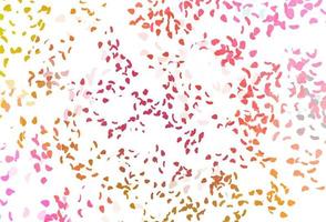 Light pink, yellow vector background with abstract forms.