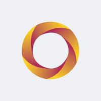 Abstract circle gradient logo design template, vector, orange and yellow color. vector