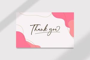 Abstract organic shape thank you wedding card template vector