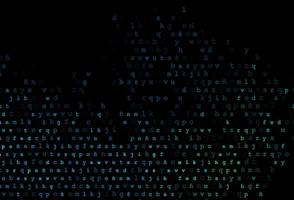 Dark blue, green vector layout with latin alphabet.