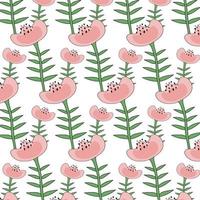 Ppattern with cute hand drawn spring or summer flowers. Vector graphics. Trendy vector illustration for prints, fabric, wrapping paper, textile, wallpaper. Delicate, Gentle, floral background