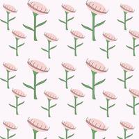 Vector kids floral background pattern. Scandinavian pink flower. Hand drawn graphic design for paper, textile, fabric, print. Simple texture for nordic wallpaper, fills, web page background