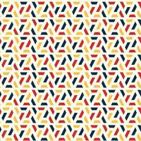 Abstract Geometric Pattern in yellow, red, navy blue, beige colors. Bright seamless pattern with colorful ornament. Vector graphics design for web design, textile print, wallpaper, wrapping paper.