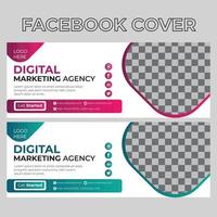 Digital Marketing Facebook Cover vector