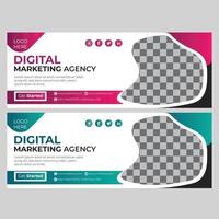 Digital Marketing Facebook Cover vector