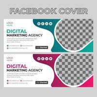 Digital Marketing Facebook Cover vector