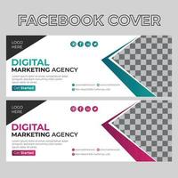 Digital Marketing Facebook Cover vector