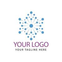 flat hub logo design template vector