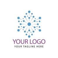 flat hub logo design template vector