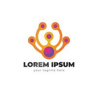 gradient hub logo template design vector
