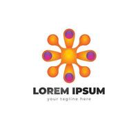 gradient hub logo template design vector