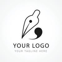 gradient quill pen logo template design vector