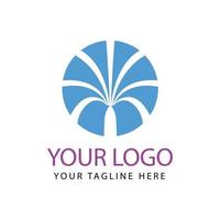 flat hub logo design template vector