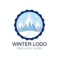 Realistic winter logo template design vector