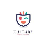 flat design culture logo template vector