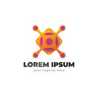 gradient hub logo template design vector