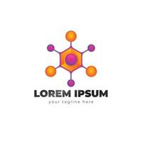 gradient hub logo template design vector