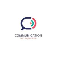 flat design communication logo template vector