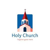 plantilla de logotipo de iglesia dibujada a mano vector
