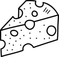 dibujado a mano ilustración de queso triangular vector