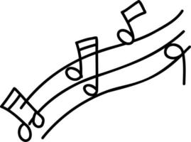 dibujado a mano ilustración de notas musicales vector