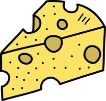 Hand Drawn triangular cheese illustration vector