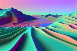 3d landscape computer generated abstact background Y2K aestetic photo