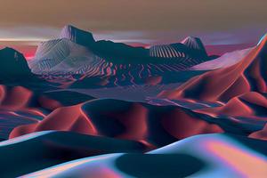 3d landscape computer generated abstact background Y2K aestetic photo