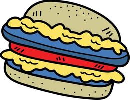 Hand Drawn hamburger illustration vector