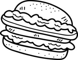 ilustración de hamburguesa dibujada a mano vector