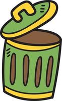 Hand Drawn rubbish bin illustration vector