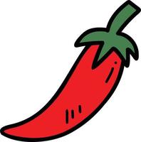 Hand Drawn chili illustration vector