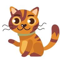 lindo gatito naranja vector