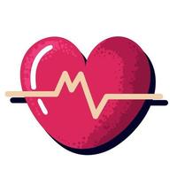 heart cardio with heartbeat vector