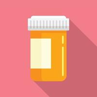 Pill jar icon, flat style vector