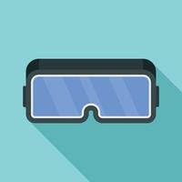 Vr game goggles icon, flat style vector
