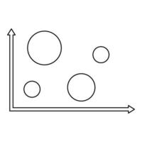 diagrama de finanzas icono vector línea delgada