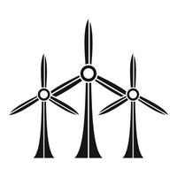 icono de turbina eólica de energía ecológica, estilo simple vector