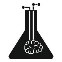 Ai flask brain icon, simple style vector