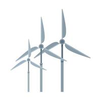 Wind power plant icon, flat style vector