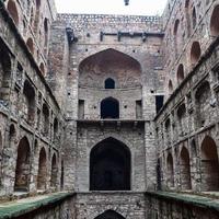 Agrasen Ki Baoli Step Well situated in the middle of Connaught placed New Delhi India, Old Ancient archaeology Construction photo