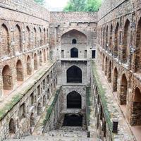 Agrasen Ki Baoli Step Well situated in the middle of Connaught placed New Delhi India, Old Ancient archaeology Construction photo