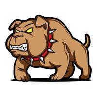 ilustración de bulldog marrón enojado vector
