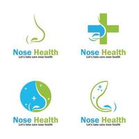 diseño de plantilla de ilustración de vector de icono de cuidado de la salud de la nariz