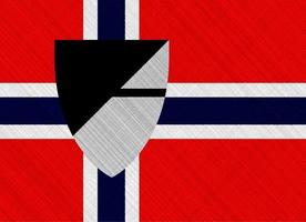 Flag and coat of arms of Svalbard on a textured background. Concept collage. photo
