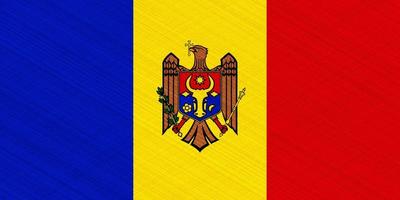 Flag and coat of arms of Moldova on a textured background. Concept collage. photo