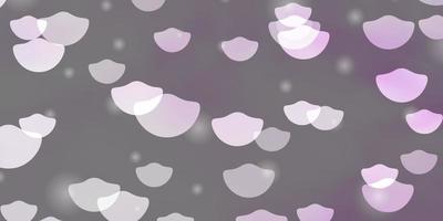 Light Purple vector pattern with circles, stars.