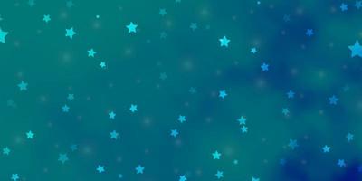 Fondo de vector azul claro con estrellas de colores.