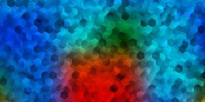 Dark multicolor vector pattern with hexagons.